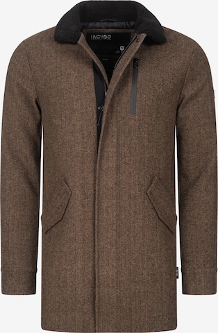 INDICODE JEANS Between-Seasons Coat in Brown: front