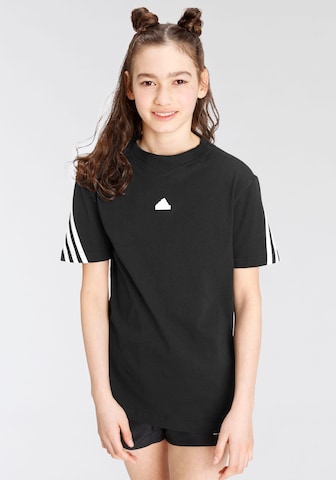 melns ADIDAS SPORTSWEAR Sporta krekls 'Future Icons 3-Stripes': no priekšpuses