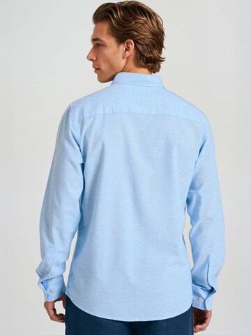 Funky Buddha Regular fit Overhemd in Blauw