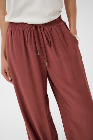 Kaffe Wide Leg Hose in Braun