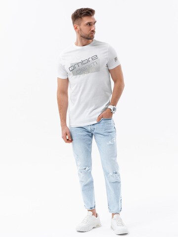 T-Shirt 'S1749' Ombre en blanc