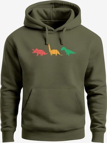 Neverless Sweatshirt 'Geometric Dino' in Grün: Vorderseite