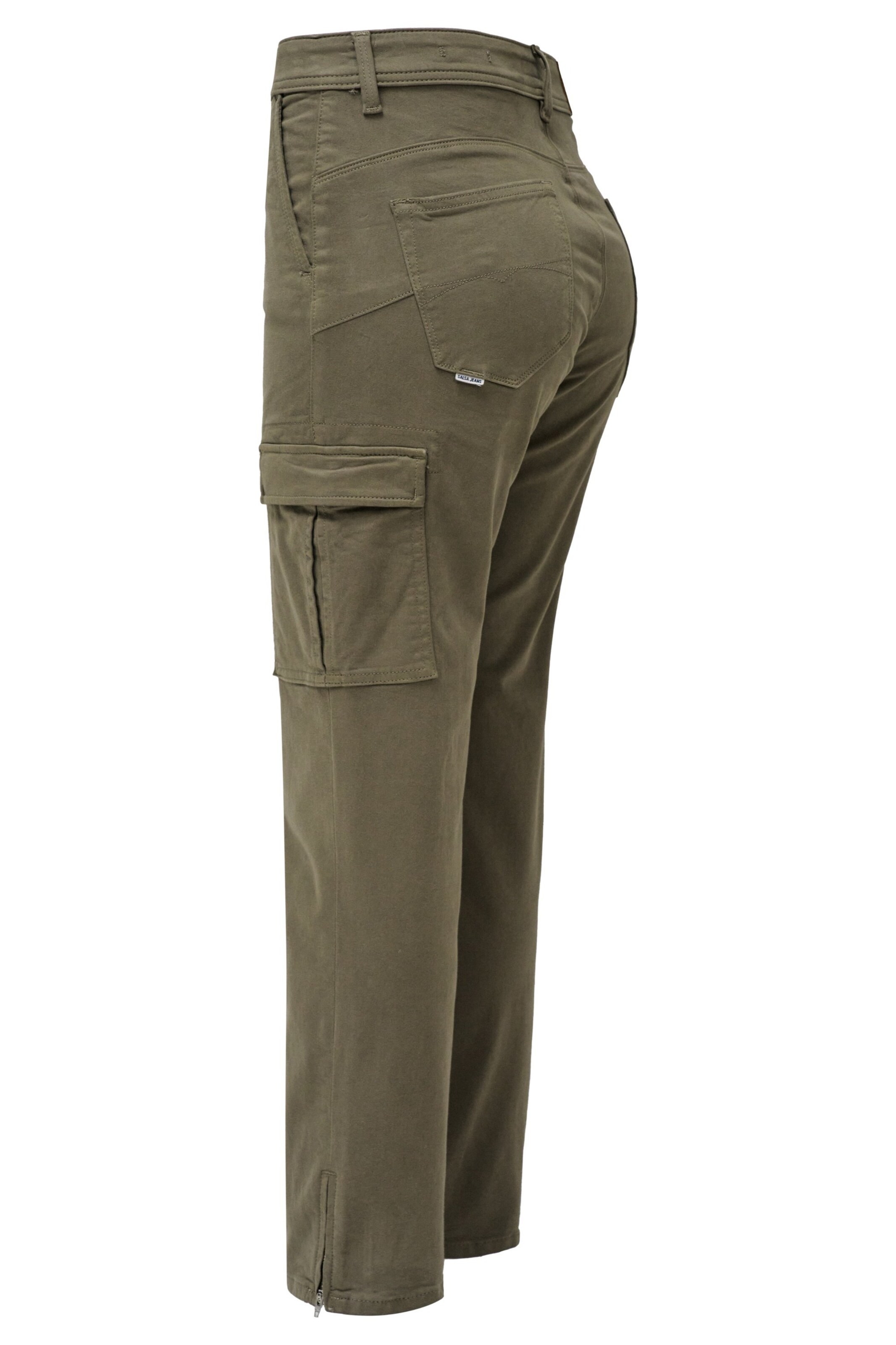 Salsa Jeans Skinny Cargojeans 'Faith' in Groen