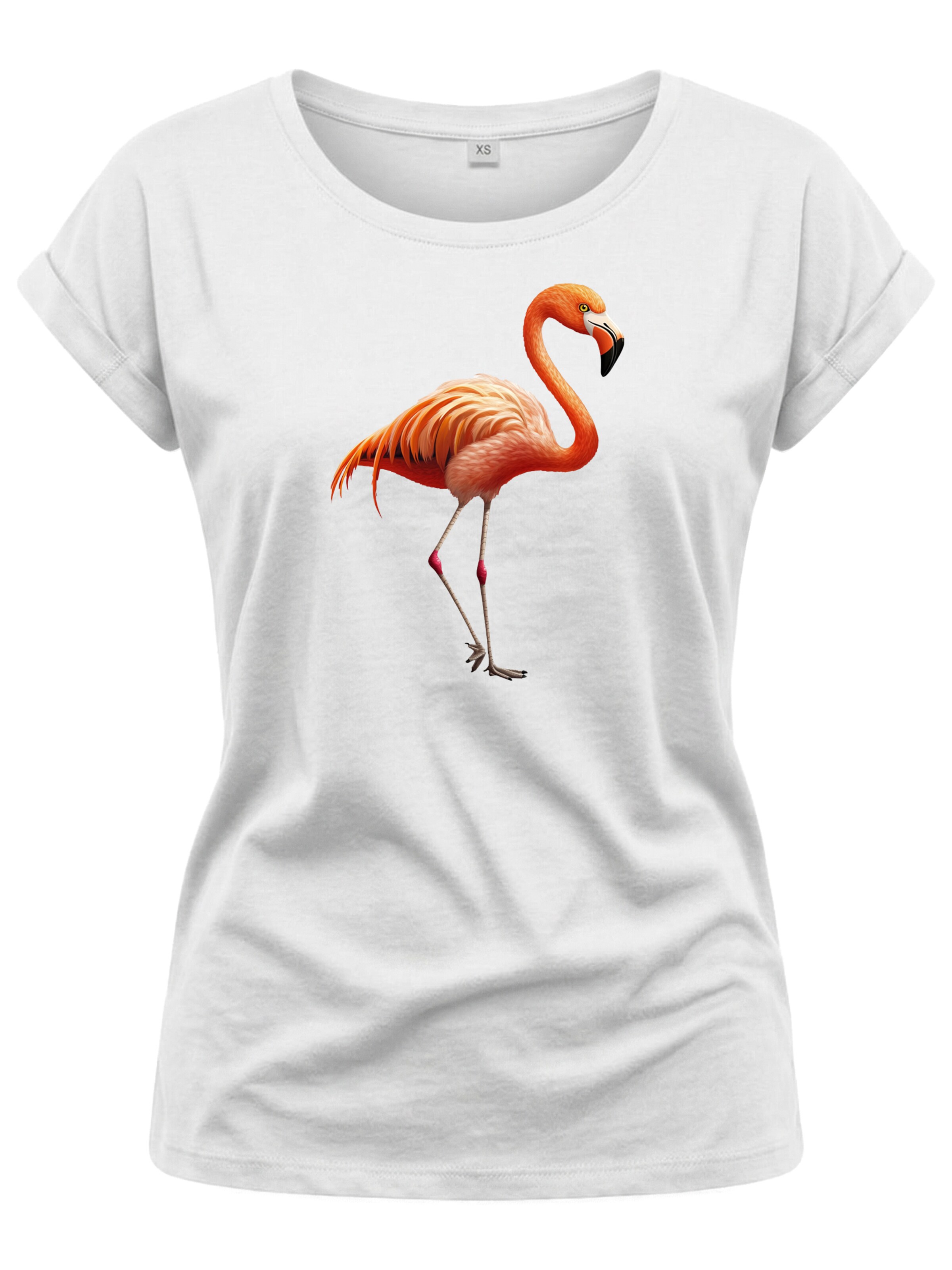 MAKAYA Shirt 'Flamingo' in White