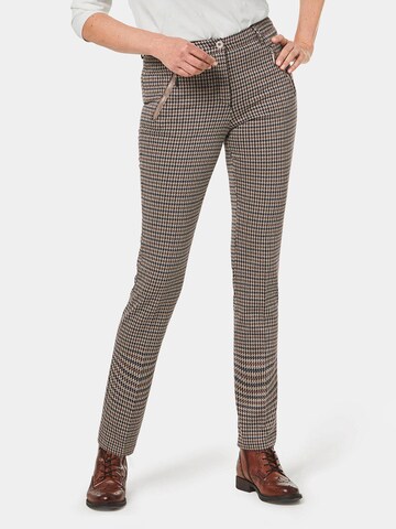 Goldner Slim fit Pants in Brown: front