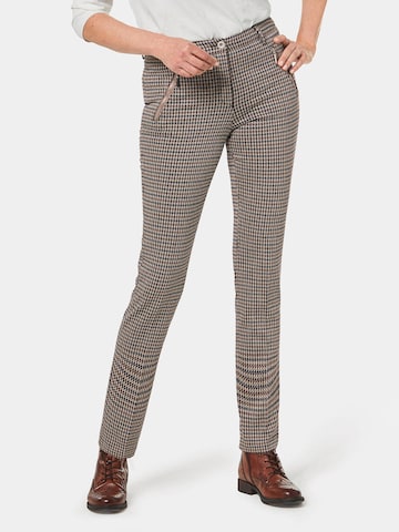 Goldner Slim fit Pants in Brown: front