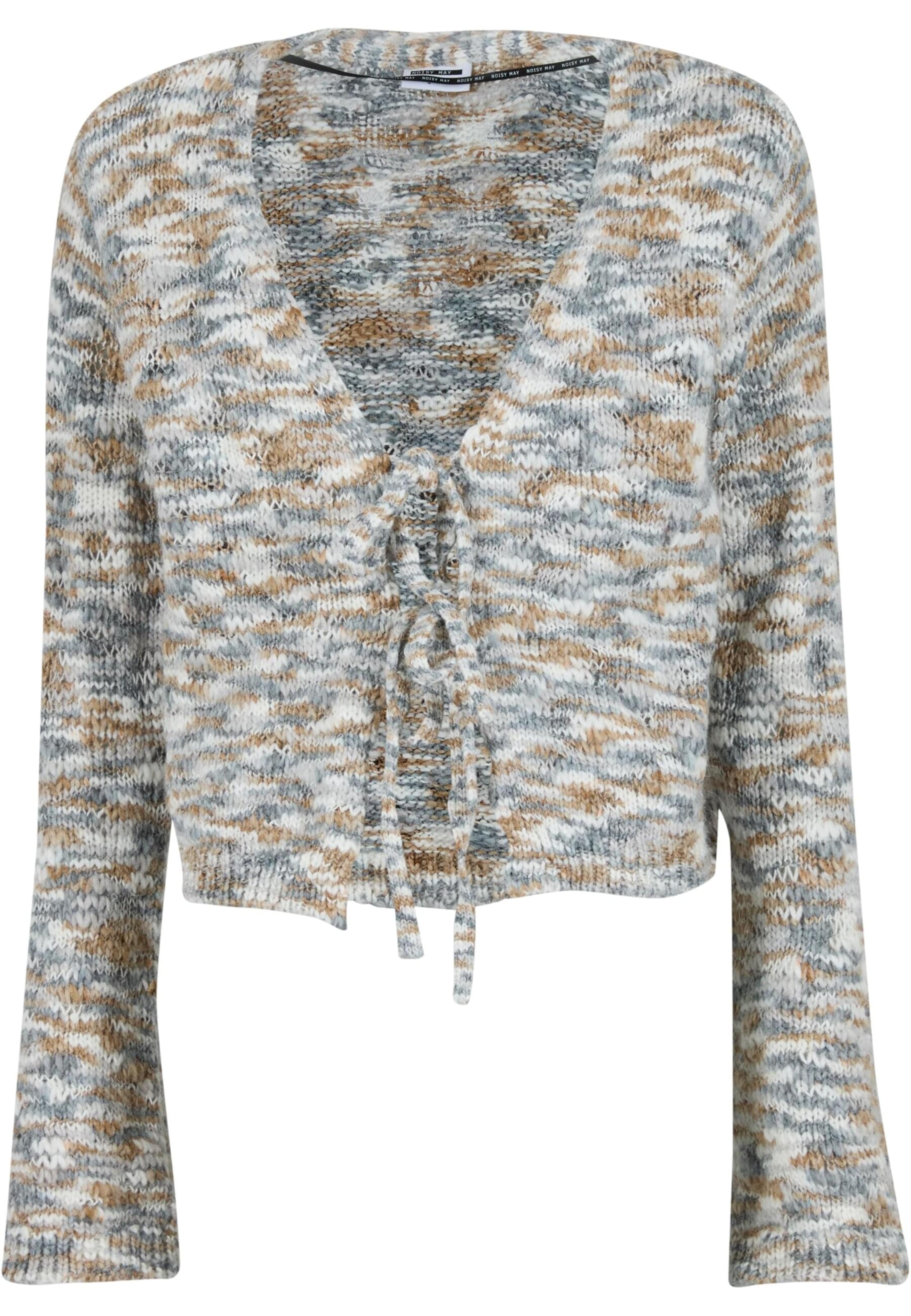Noisy may Knit cardigan in Grey: front