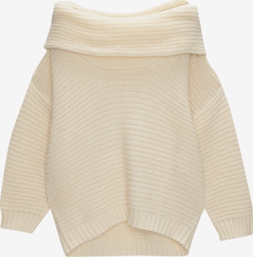 Pull-over Pull&Bear en beige : devant