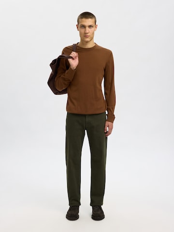 Pull-over 'SLHTRAY' SELECTED en marron