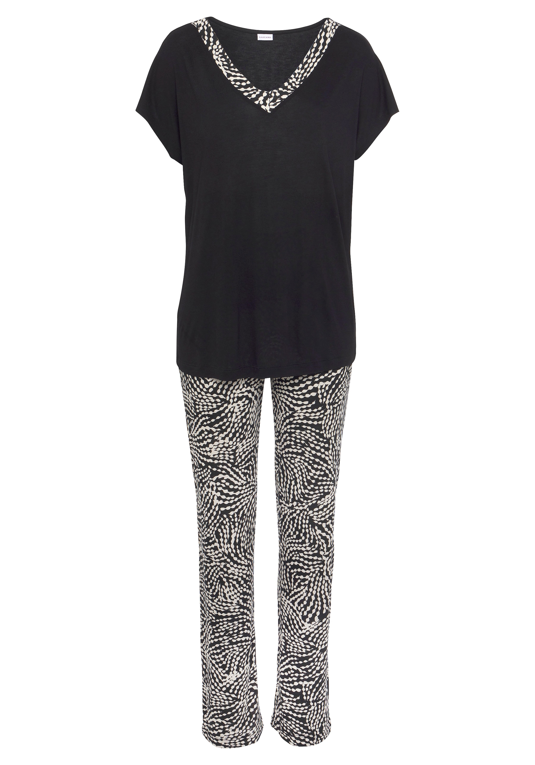 Pyjama LASCANA en noir : devant