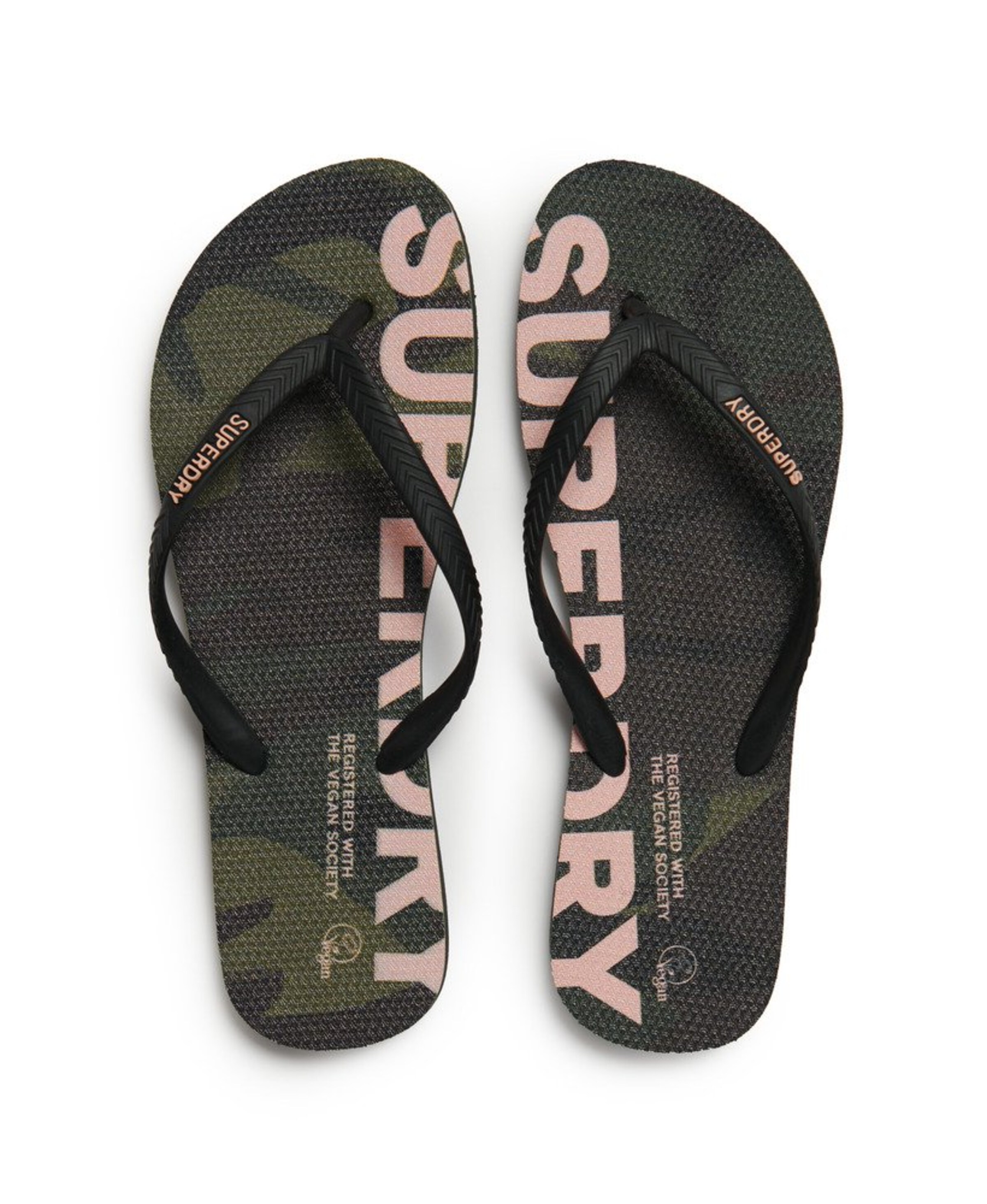 Superdry T-Bar Sandals in Black