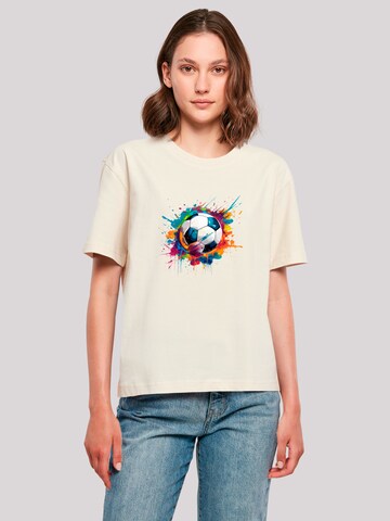 F4NT4STIC Shirt 'Bunte Fußball' in Beige: voorkant