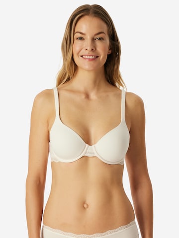 SCHIESSER T-shirt BH 'Unique Cotton' in Wit: voorkant