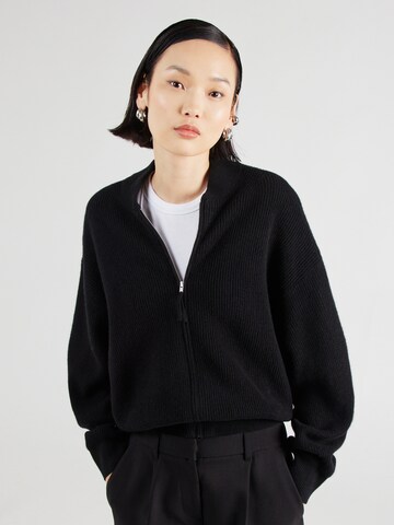 DRYKORN Knit Cardigan 'PHILOME' in Black: front