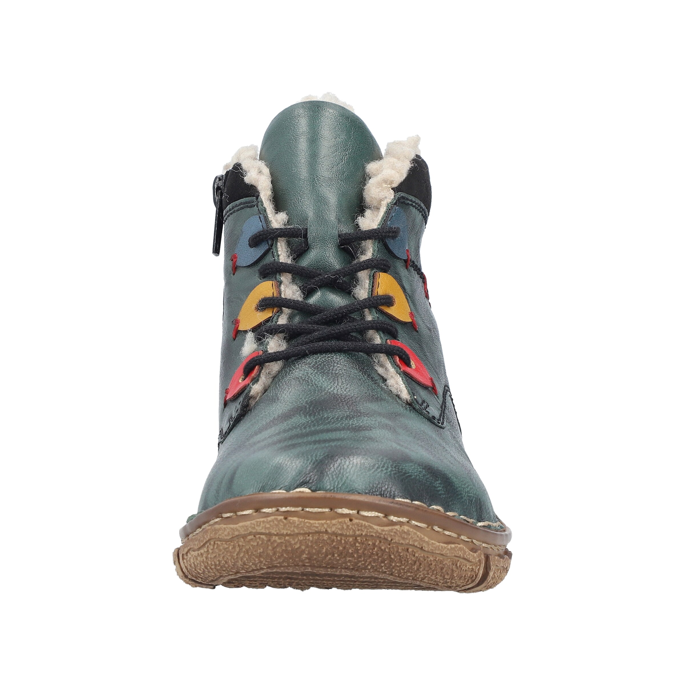 Rieker Lace-Up Ankle Boots in Green