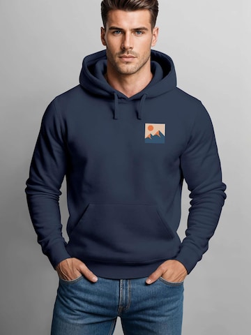 Neverless Sweatshirt 'Minimal Mountain' in Blue