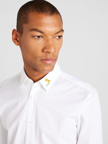 HUGO - Regular Fit Camisa 'Elisha02' em branco