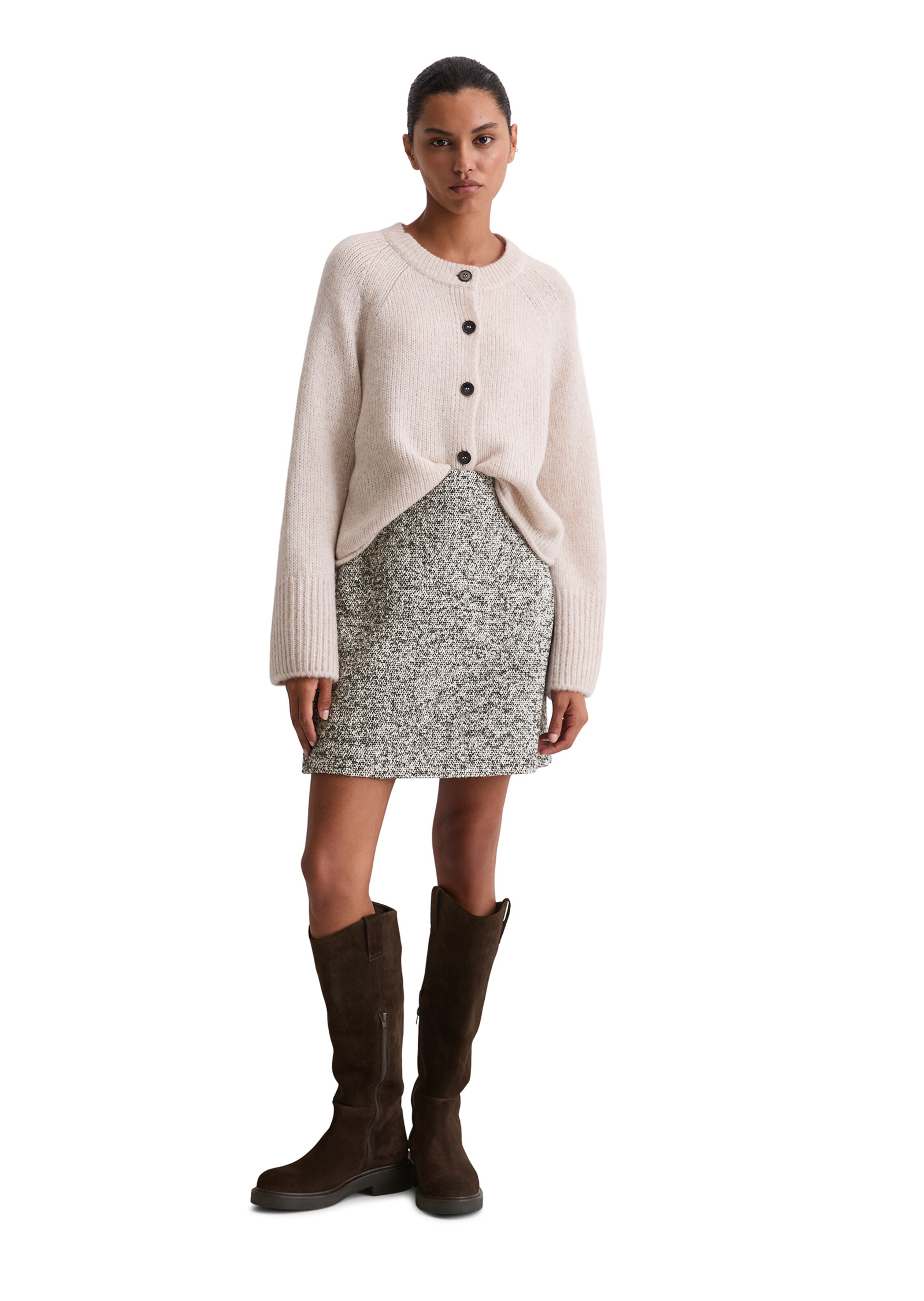 Marc O'Polo Rok 'Bouclé' in Grijs