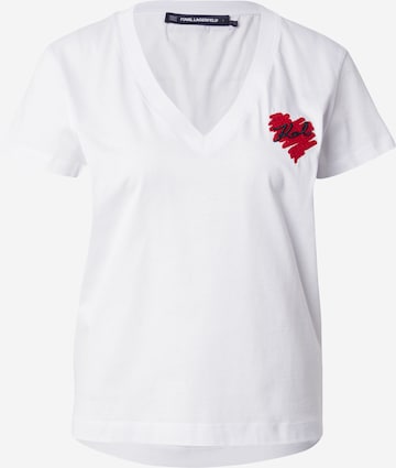 T-shirt 'HEARTS' Karl Lagerfeld en blanc : devant