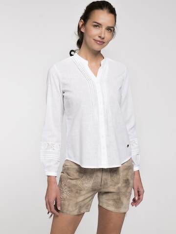 Blouse folklorique 'Binette' SPIETH & WENSKY en blanc : devant