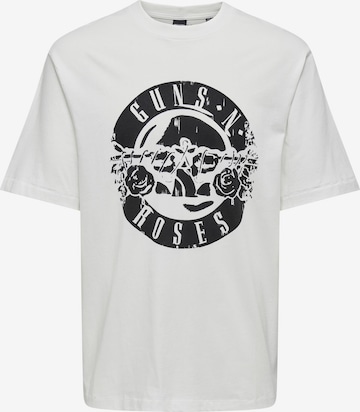 T-Shirt Only & Sons en blanc : devant