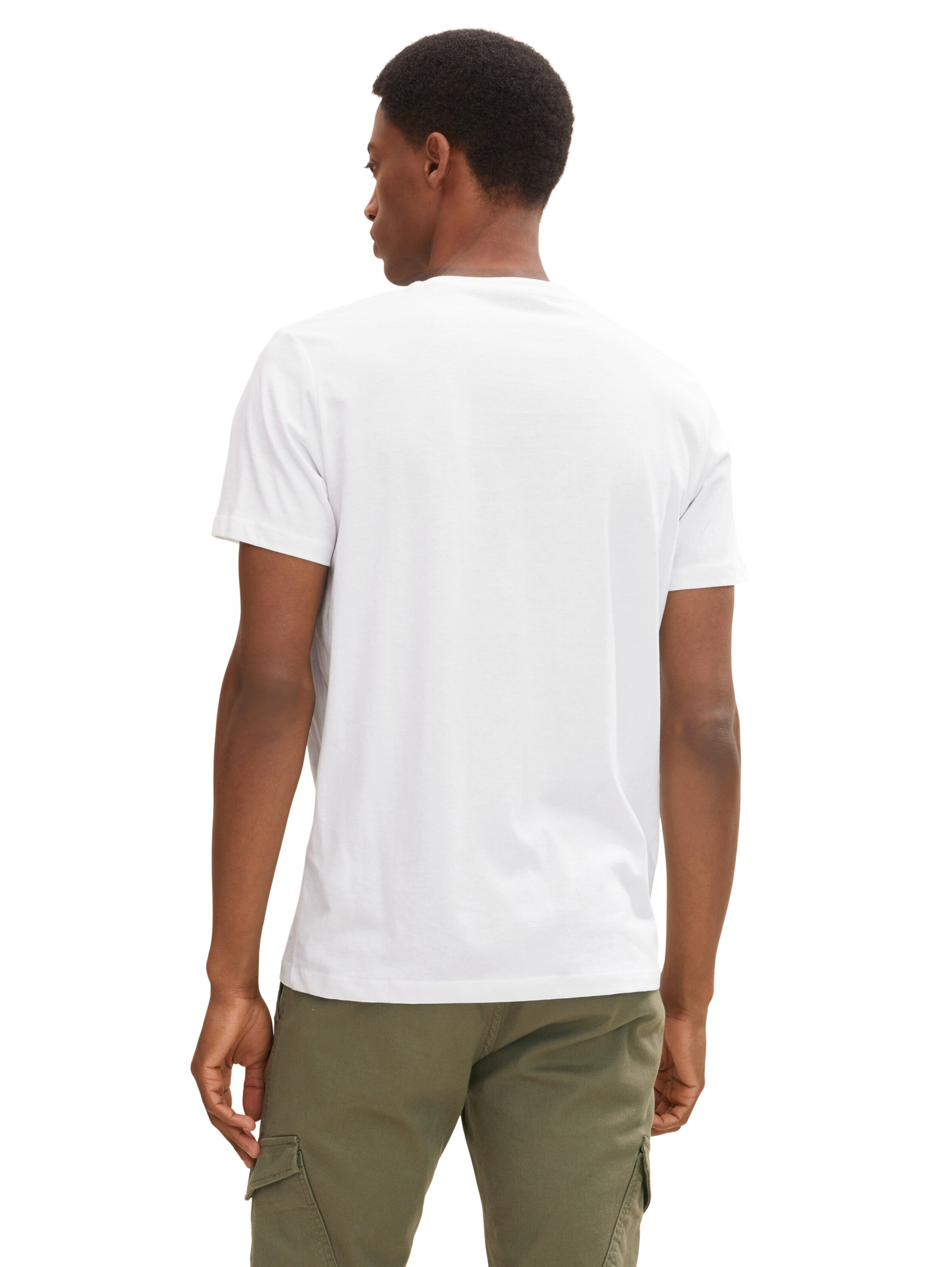 Männer Shirts TOM TAILOR T-Shirt in Weiß - QK93213 Männer Shirts TOM TAILOR T-Shirt in Weiß - QK93213