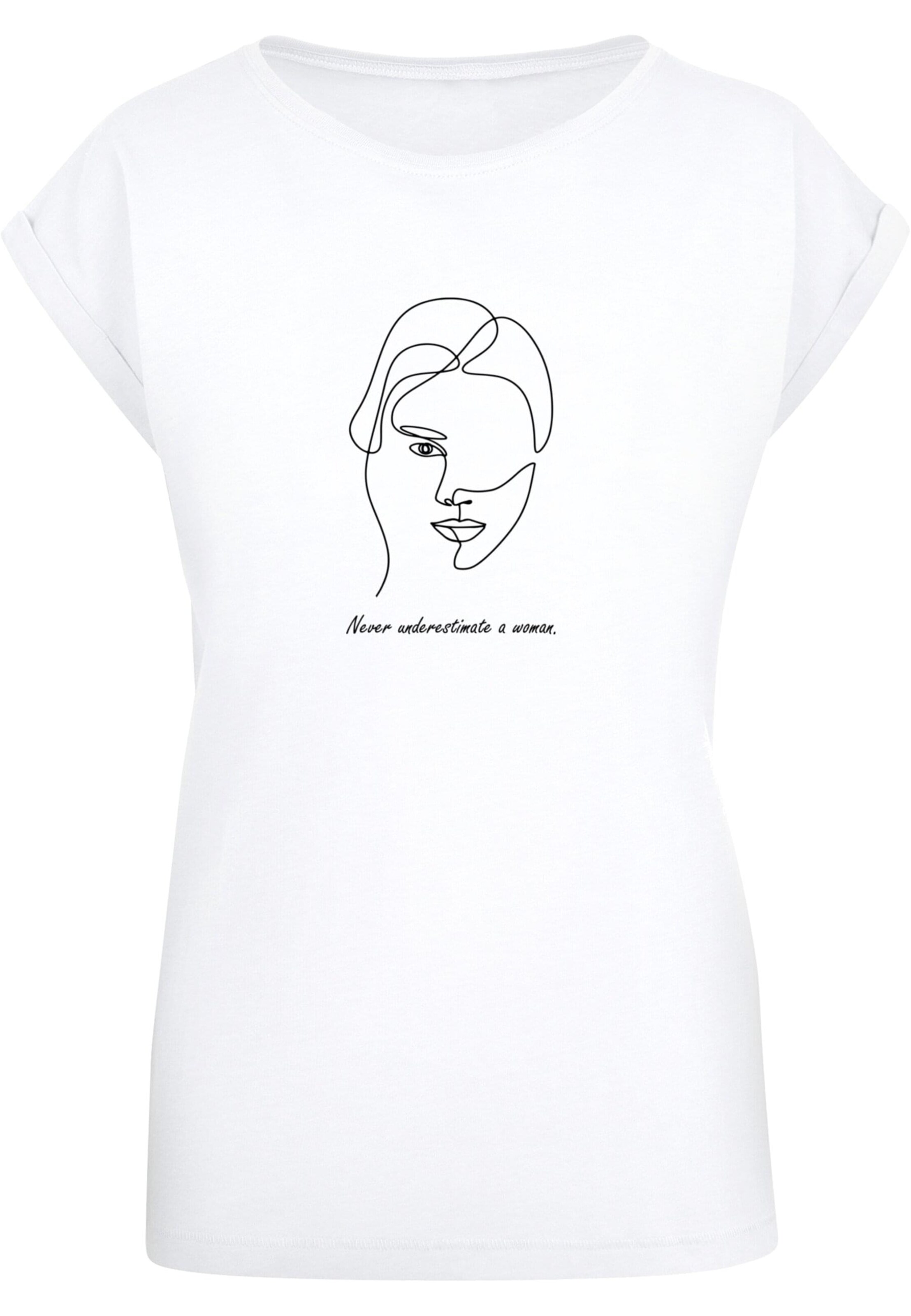Merchcode Shirt 'WD - Woman Figure' in Wit: voorkant