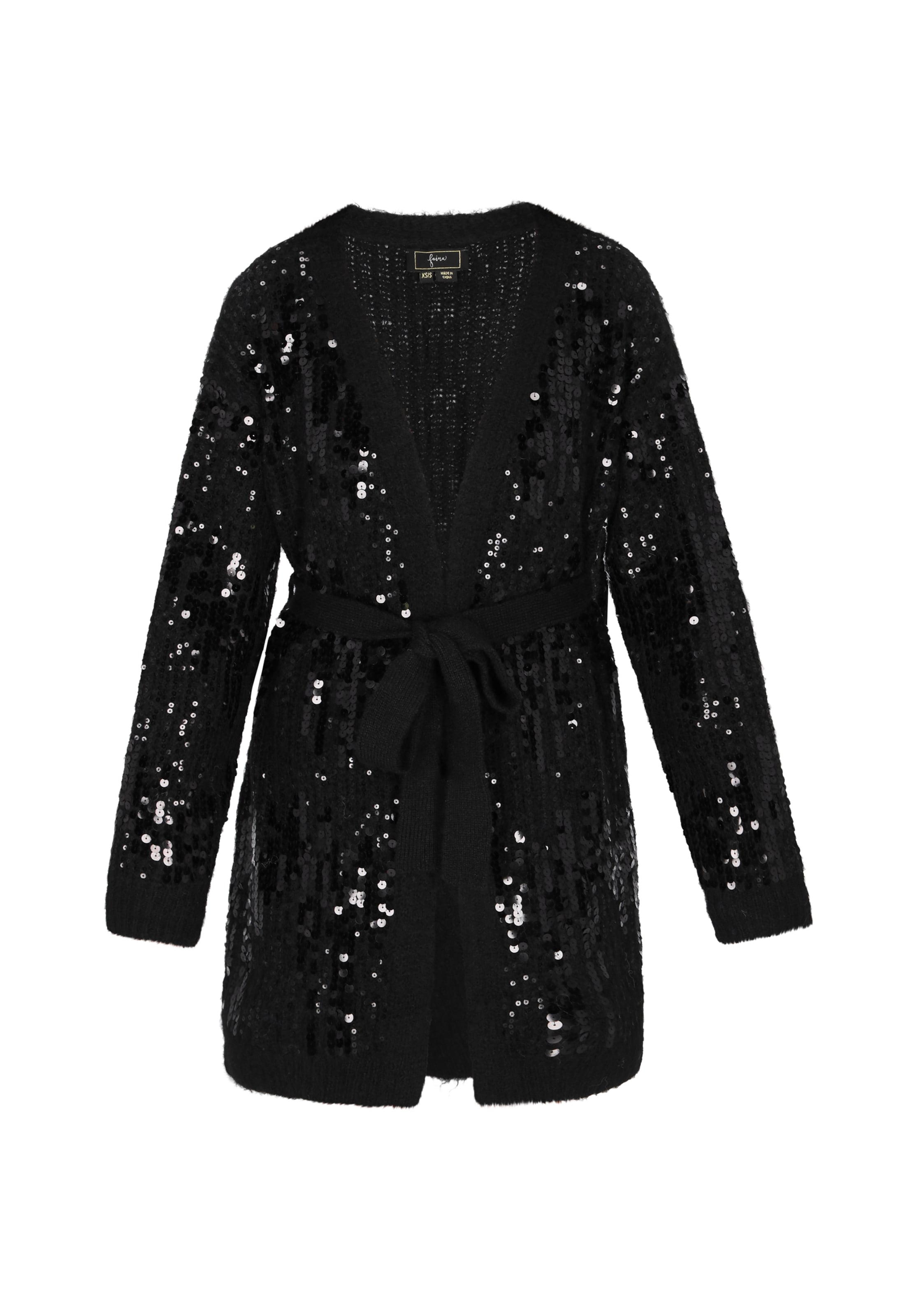 faina - Cárdigan en negro: frente