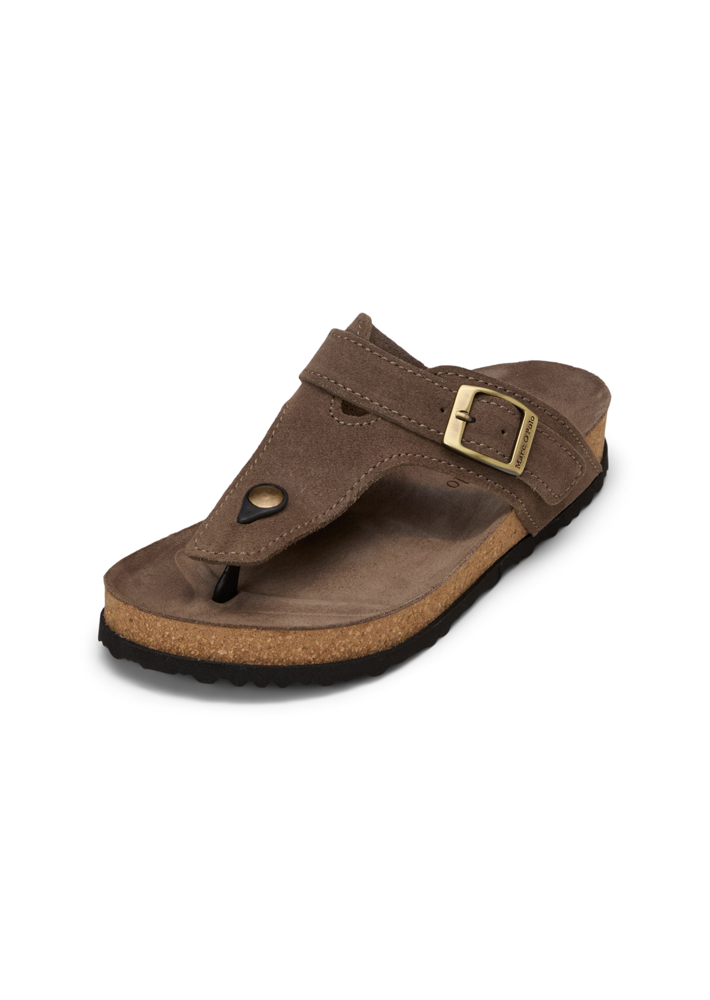 Marc O'Polo Teenslipper in Beige: voorkant