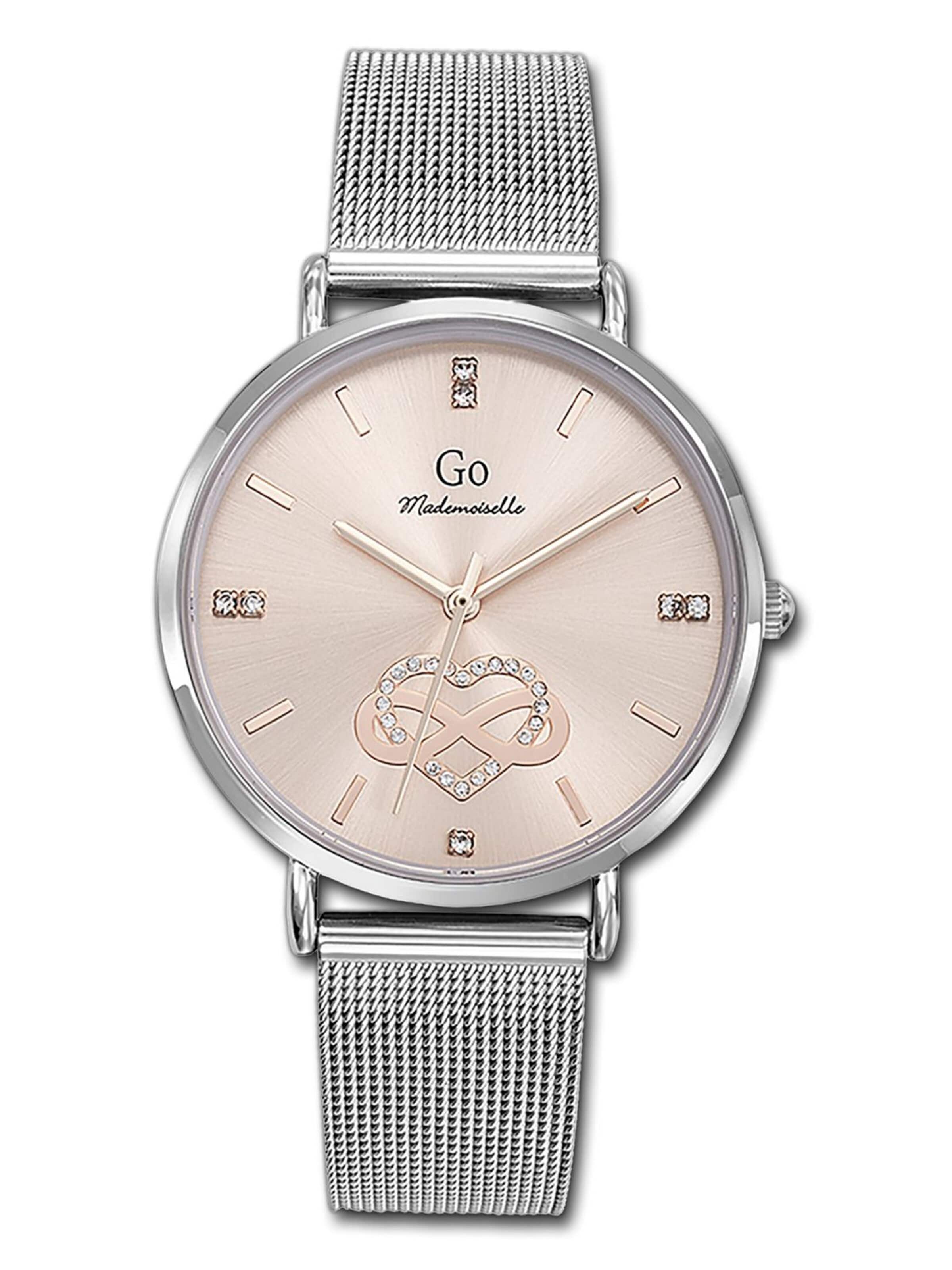 GO GirlOnly - Reloj analógico en plata: frente