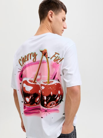 JACK & JONES Majica 'JORAIRBRUSH' | bela barva