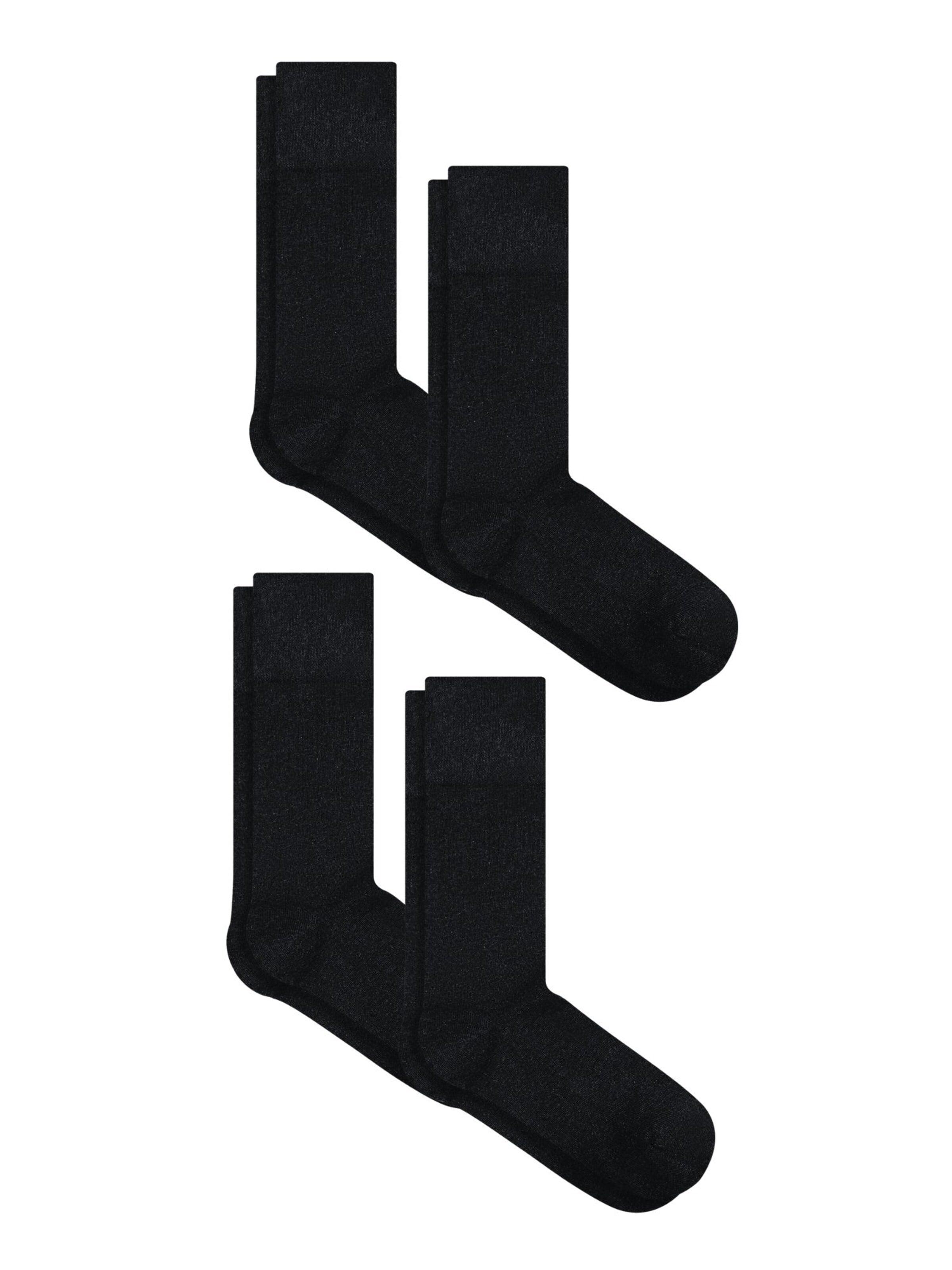 Albero Natur Socken 'Bio-Baumwoll-Frotteesocken Unisex – 4er Pack'‌‌‌‌‌‌‌‌‌ in Schwarz: Vorderseite