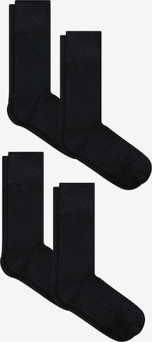 Albero Natur Socken 'Bio-Baumwoll-Frotteesocken Unisex – 4er Pack' in Schwarz: Vorderseite