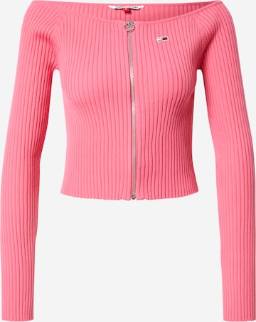 Tommy Jeans Gebreid vest in Roze: voorkant