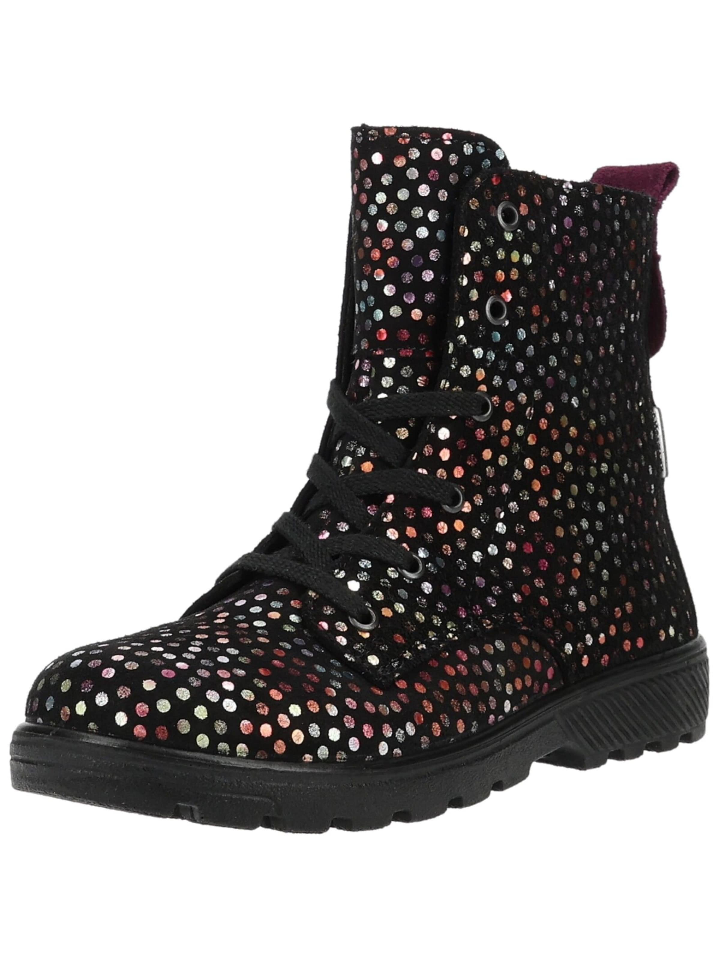 RICOSTA Lace-Up Ankle Boots in Black: front