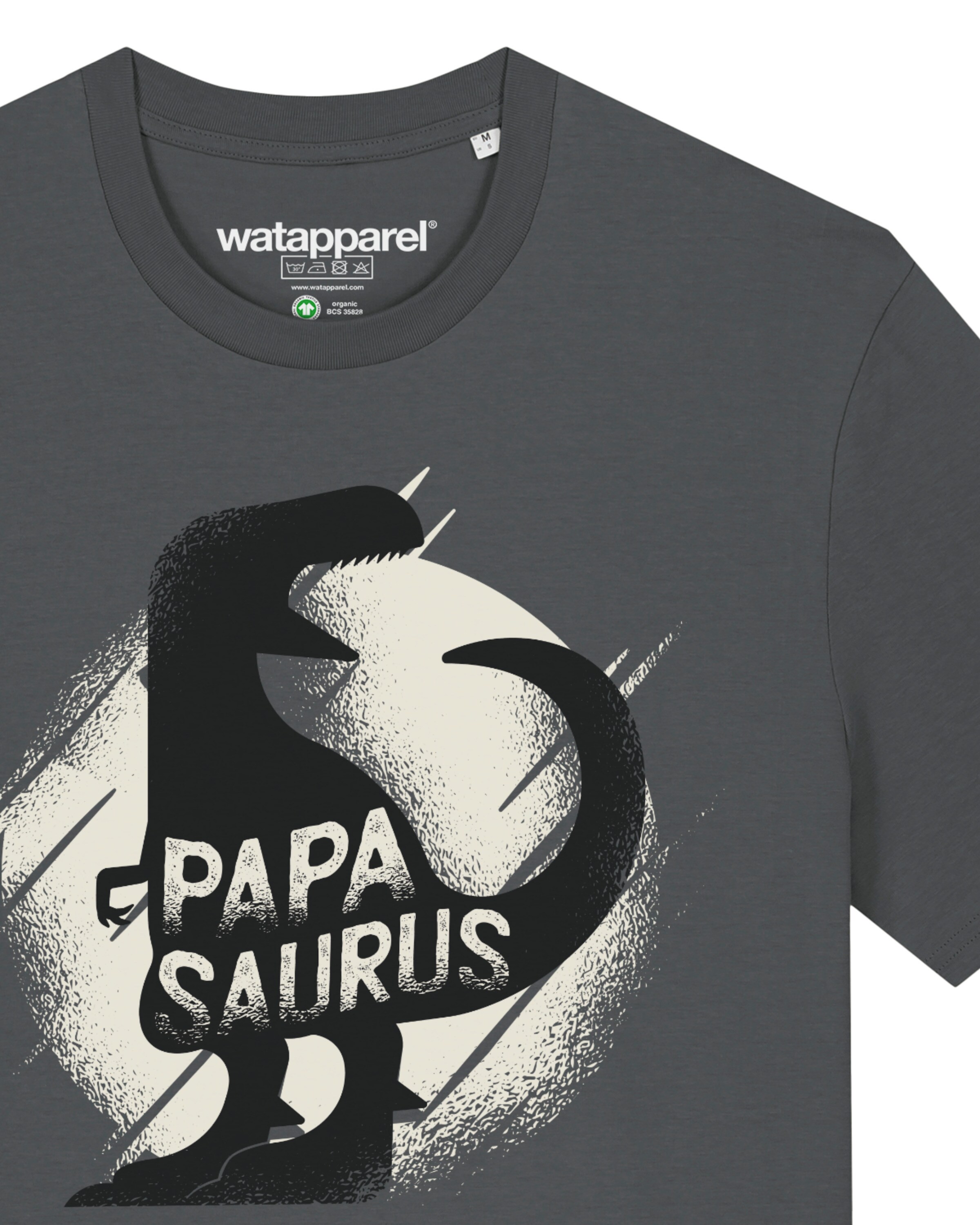 Maglietta ' Papasaurus ' di Watapparel in grigio