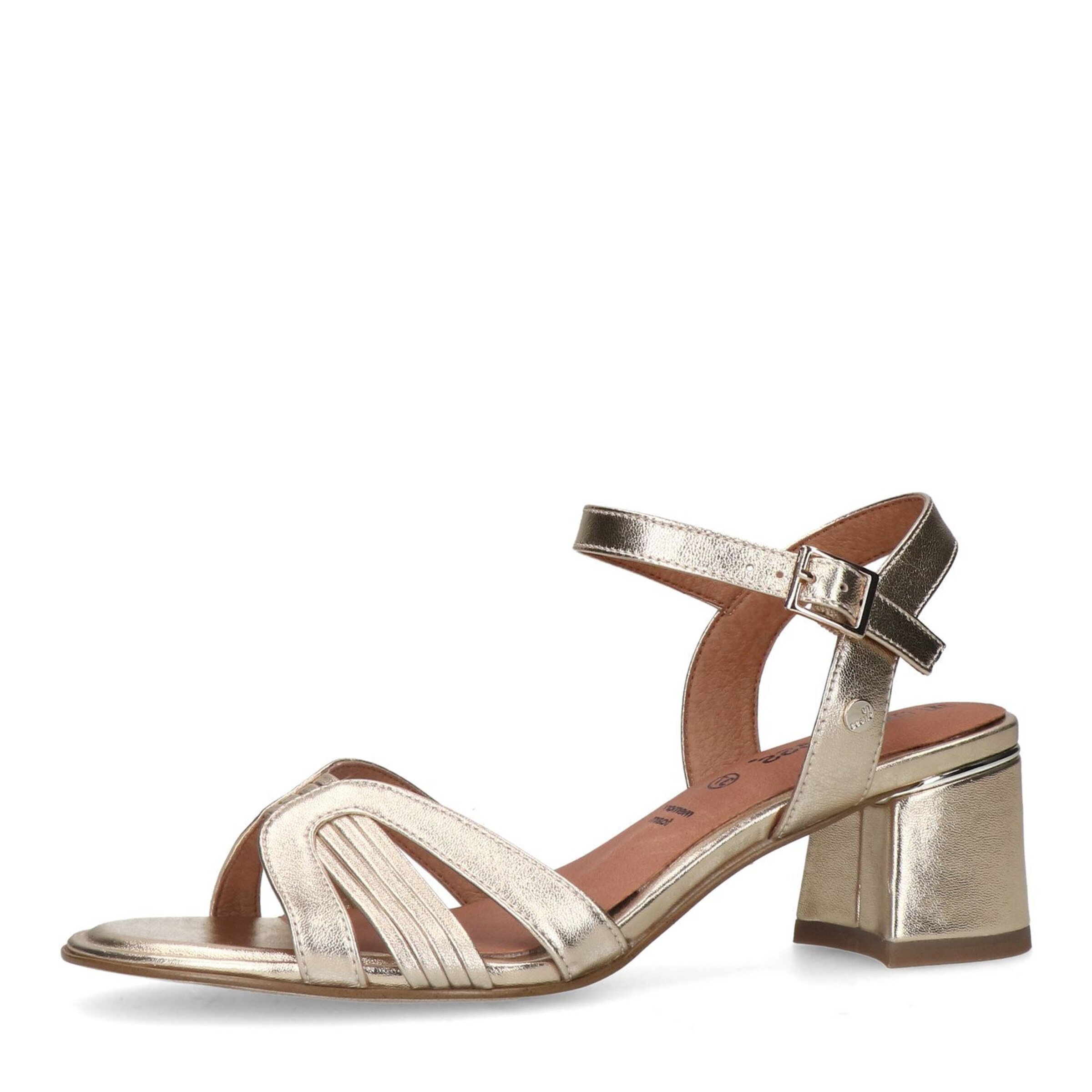 Sandales à lanières no stress en or : devant