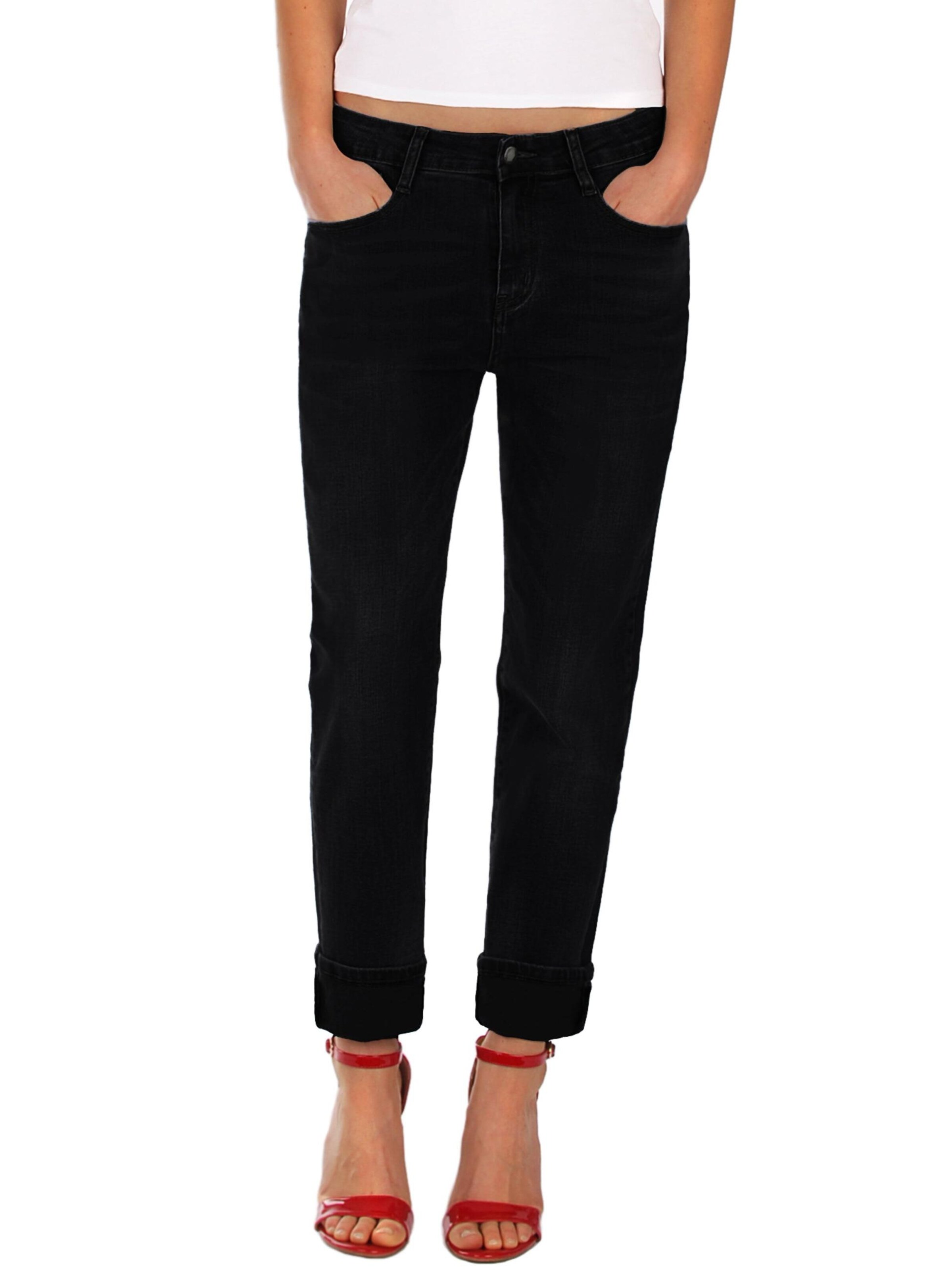 Fraternel Jeans 'Fraternel Damen Boyfriendjeans' in black denim, Produktansicht