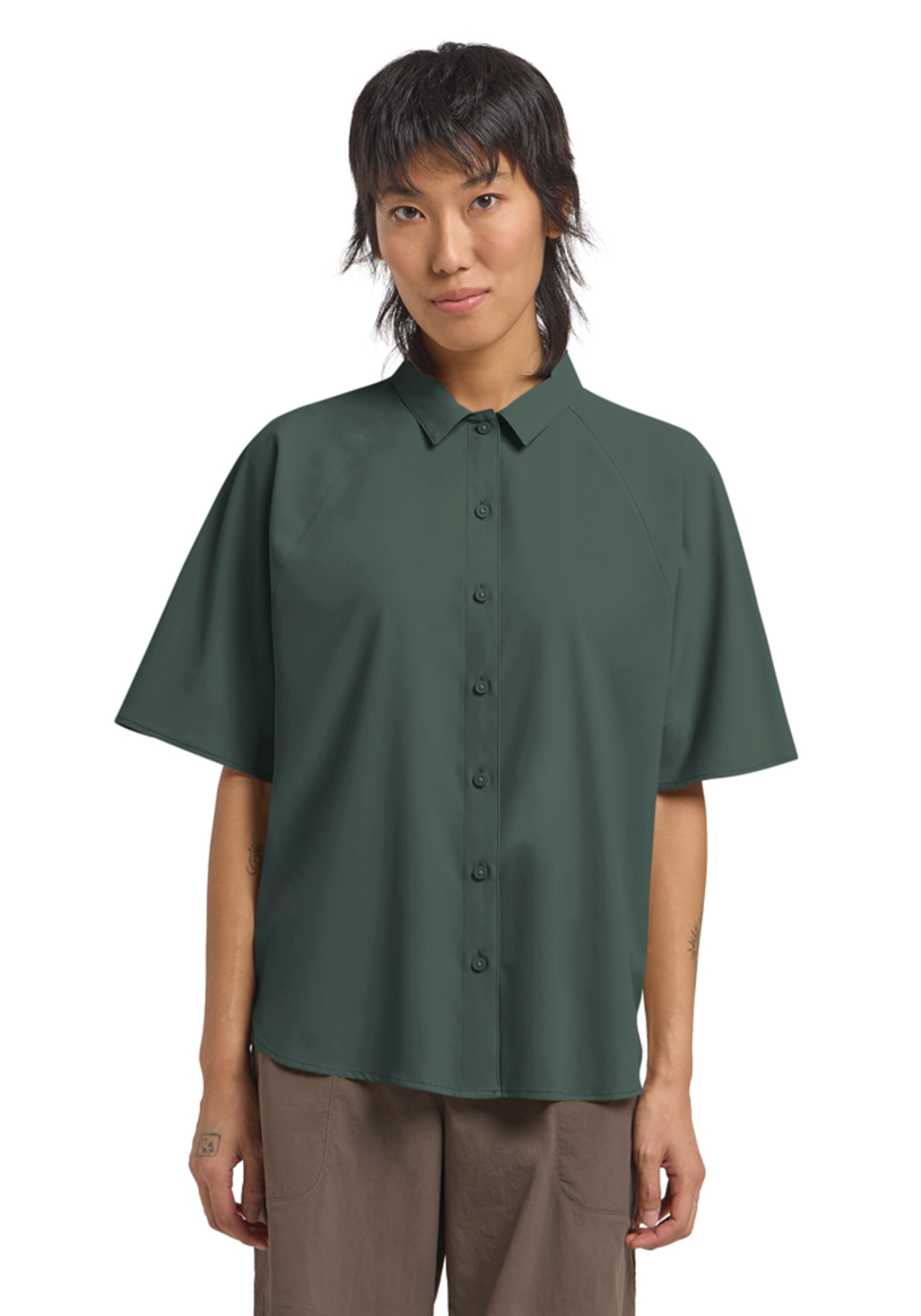 JACK WOLFSKIN Funktionsbluse 'Sierra Quest' in Grün: Vorderseite