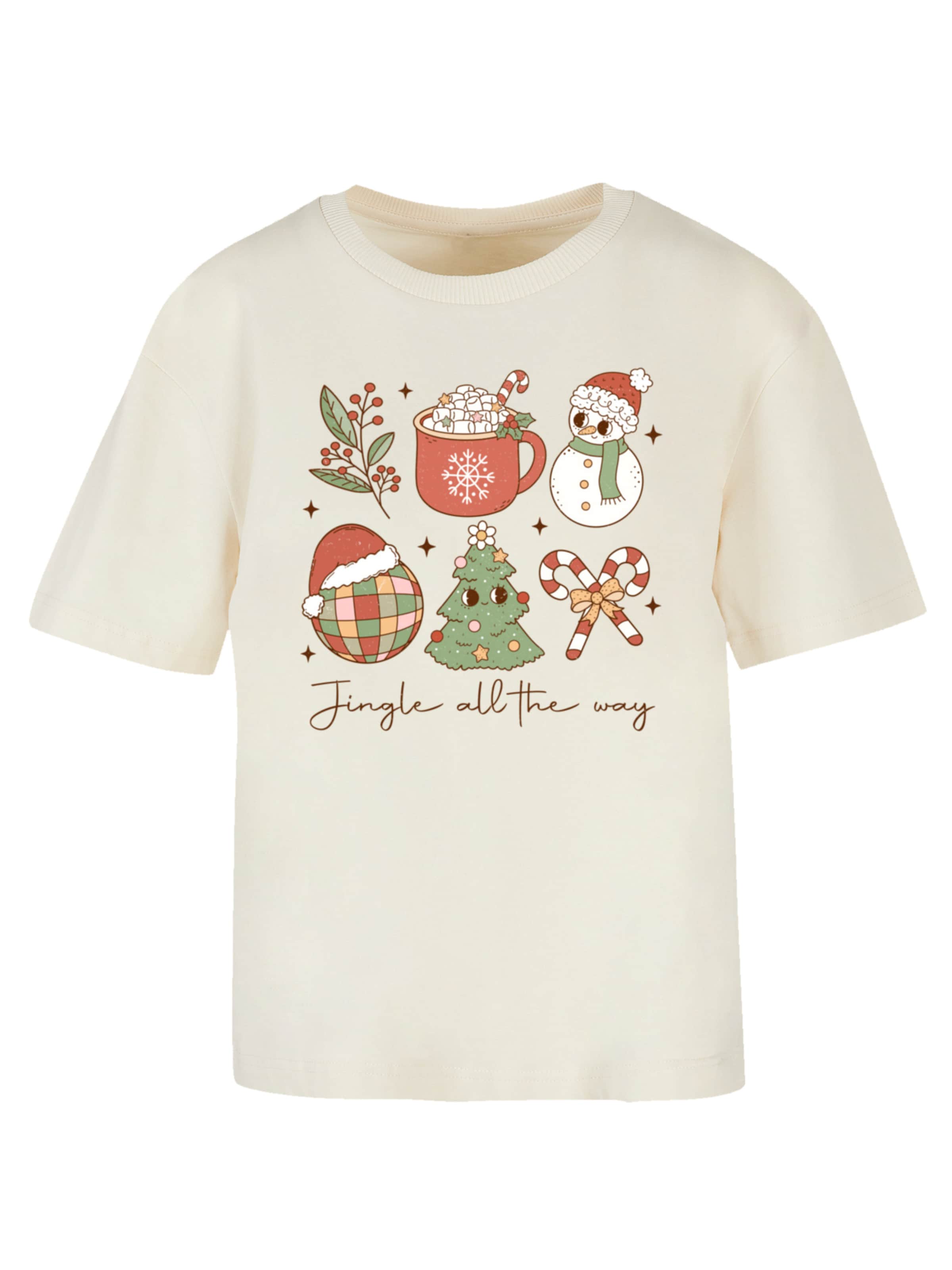 F4NT4STIC Shirt 'Jingle All The Way Christmas Groove' in Beige: Vorderseite