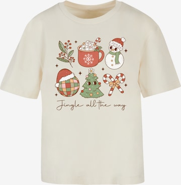 T-shirt 'Jingle All The Way Christmas Groove' F4NT4STIC en beige : devant