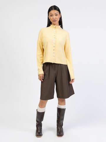 BROKE + SCHÖN Knit Cardigan 'Strickjacke mit Stehkragen' in Yellow