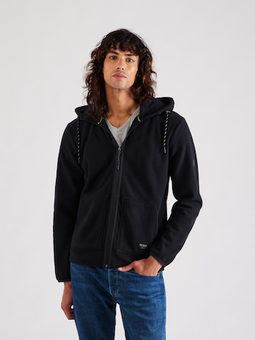 INDICODE JEANS Fleece jas 'Reid' in Zwart: voorkant