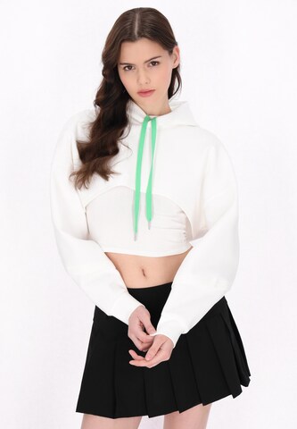 myMo ATHLSR Sweatshirt 'Back To School' in Wit: voorkant