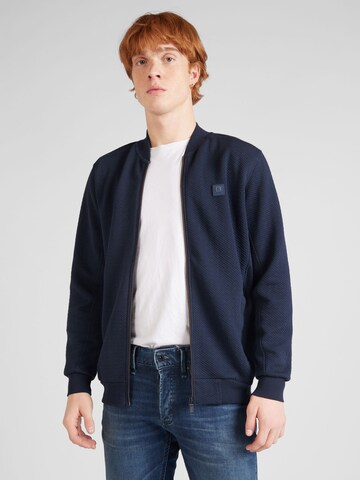 Gabbiano Zip-Up Hoodie in Blue: front