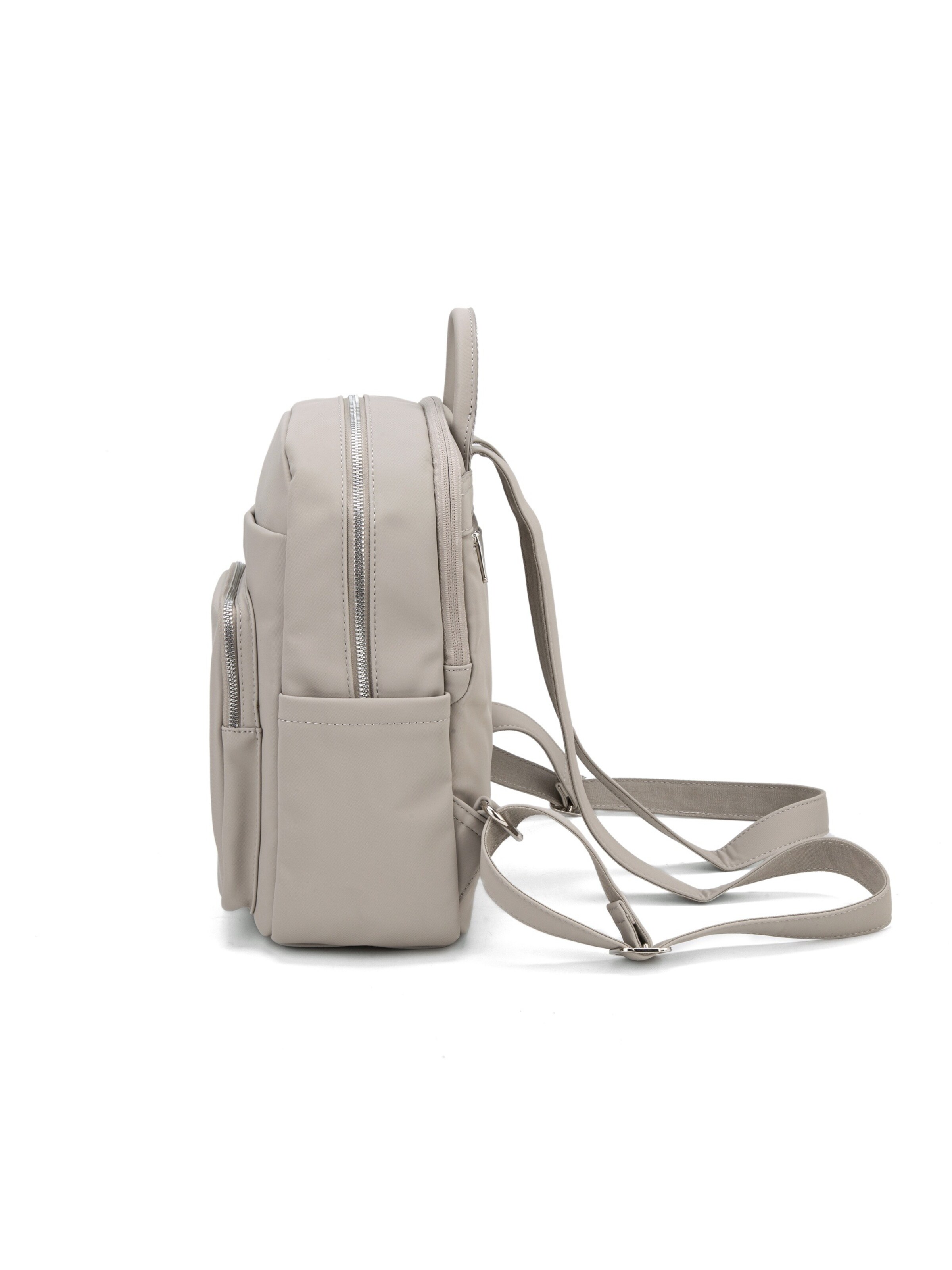Zaino 'Zaino David Jones Pelle Vegana con Tasca Zip' di David Jones in grigio