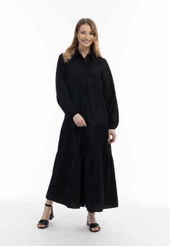 usha WHITE LABEL Shirt Dress in Black