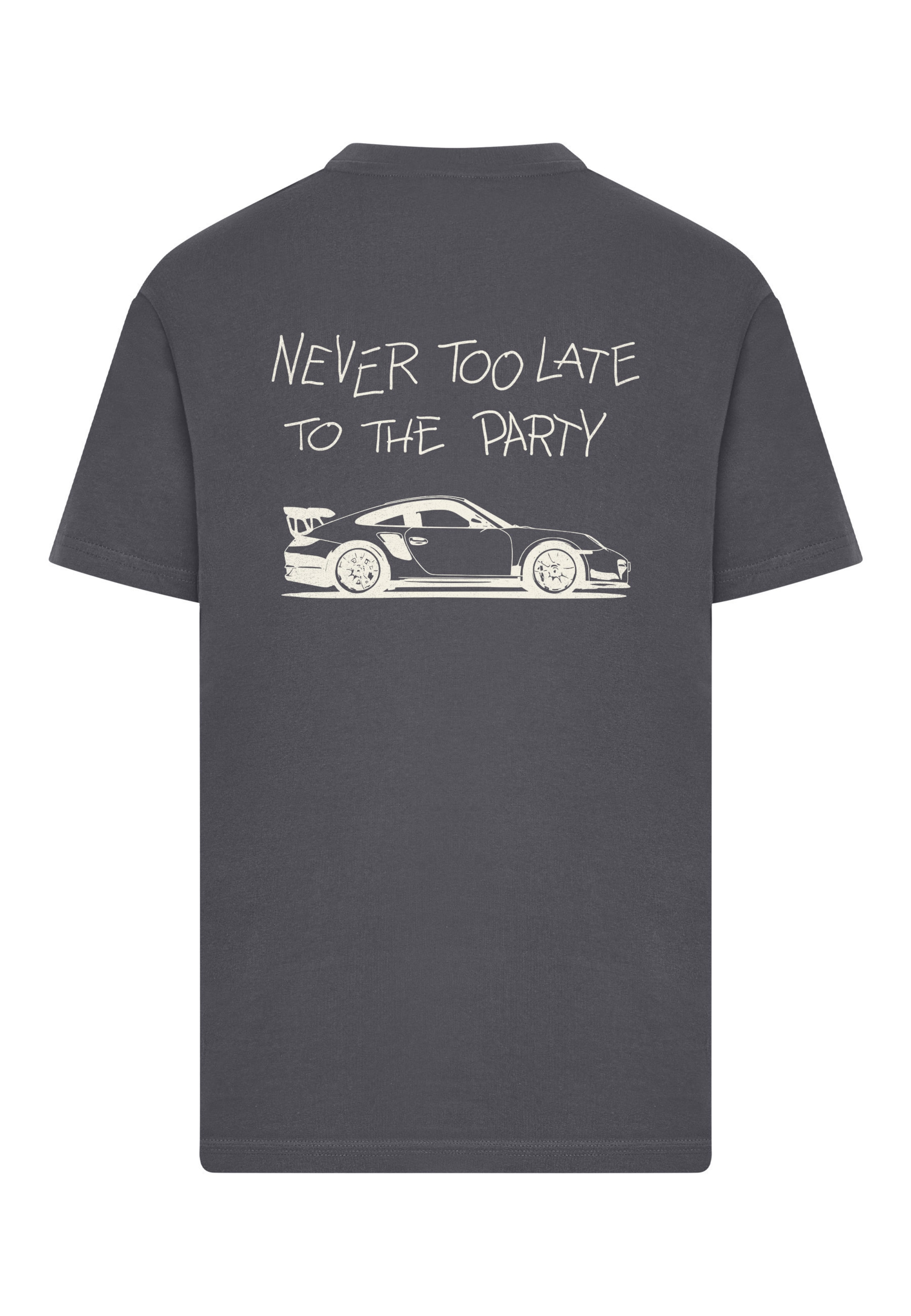 Mister Tee Shirt 'Never Too Late To The Party' in Grey