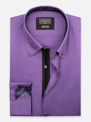 Slim fit Camicia business 'Roma Iconic Satin Man Shirt' di 7Camicie in lilla