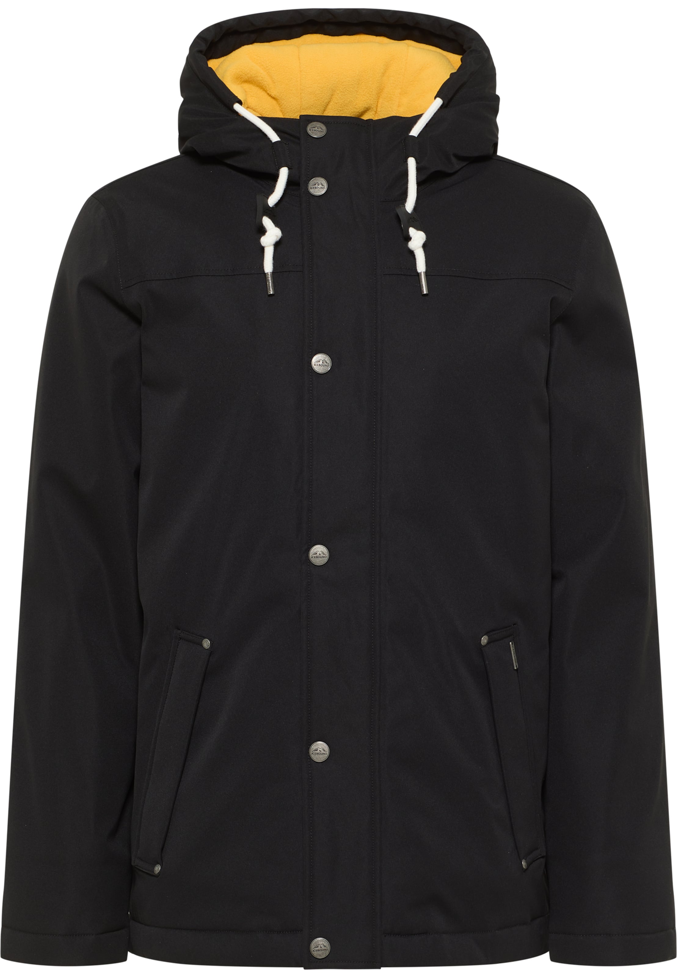 ICEBOUND Функционално яке в черно: отпред